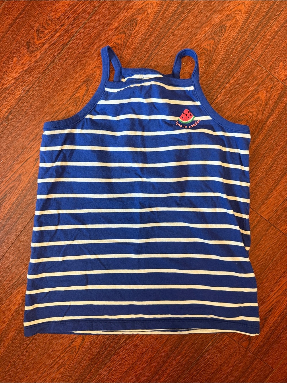 GAP Kids Blue & White Striped cotton Tank with Watermelon Accent